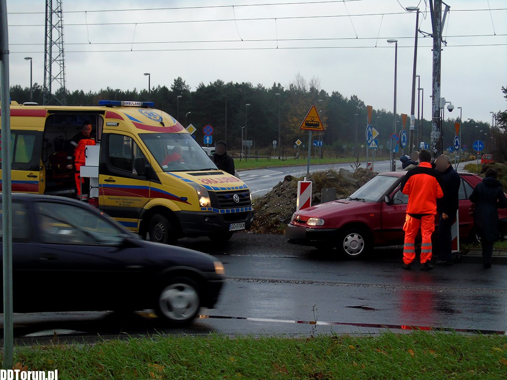 Kolizja na osiedlu Na Skarpie