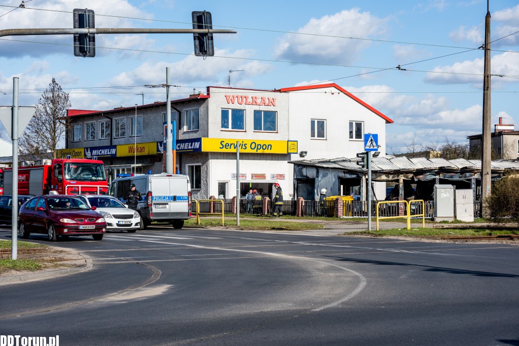 Pożar na rogu ul. Rydygiera i Wschodniej