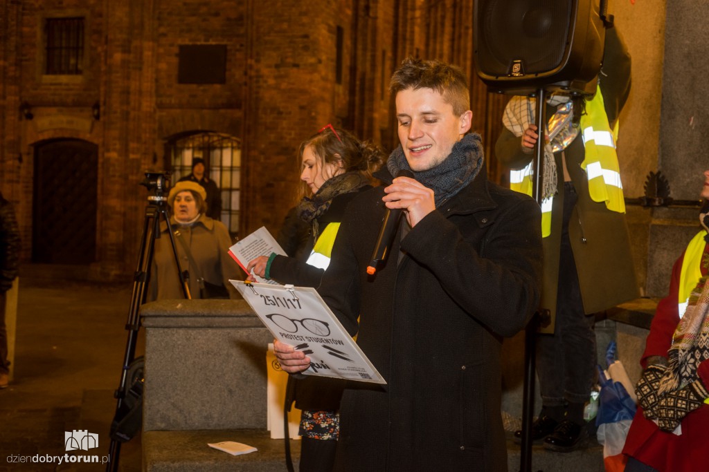 Protest studentów w Toruniu