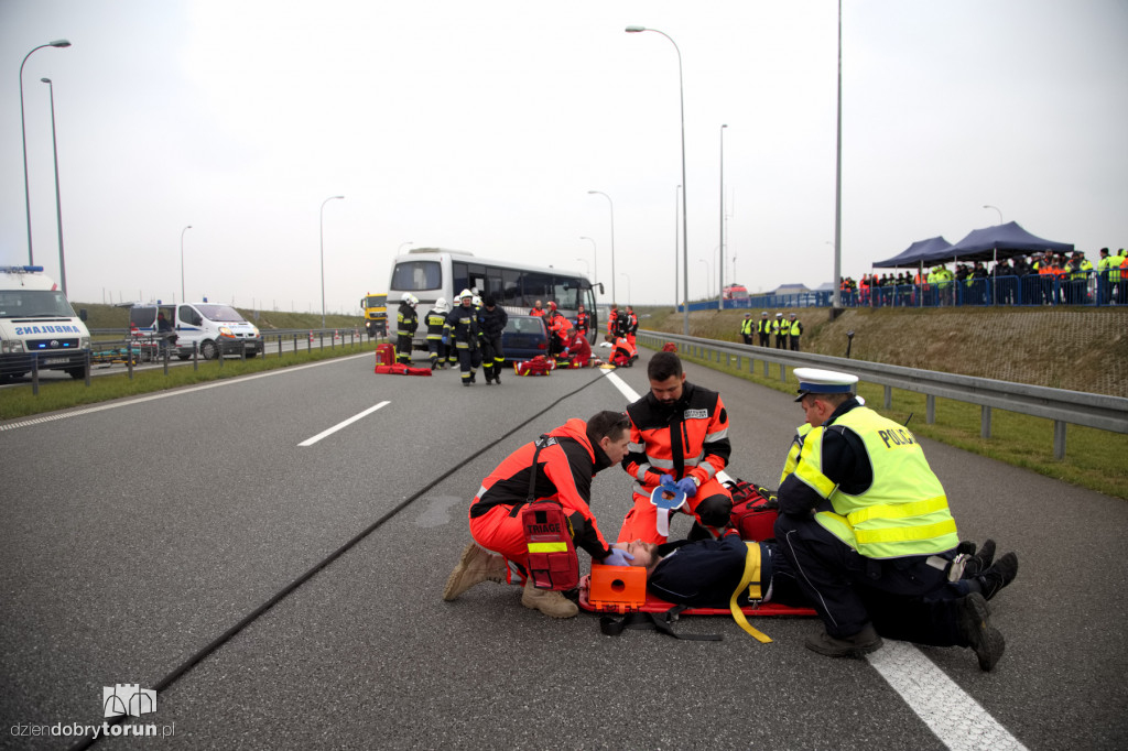 Karambol na A1 koło Lubicza - ćwiczenia