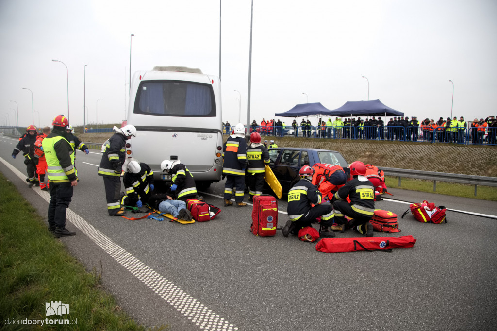 Karambol na A1 koło Lubicza - ćwiczenia