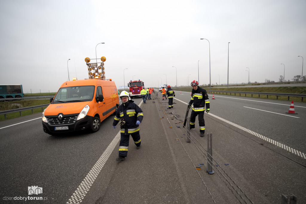 Karambol na A1 koło Lubicza - ćwiczenia