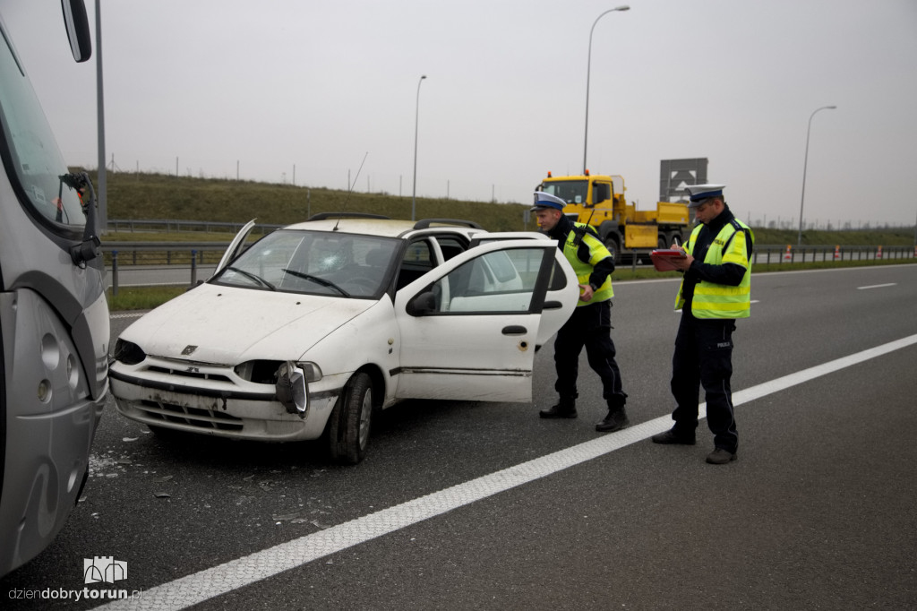 Karambol na A1 koło Lubicza - ćwiczenia