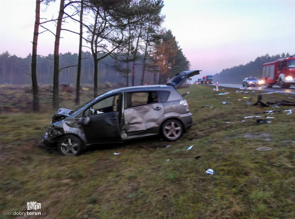 Wypadek na trasie do Torunia