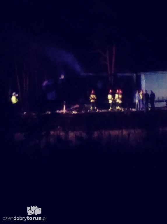 Pożar tira na S10 niedaleko Torunia