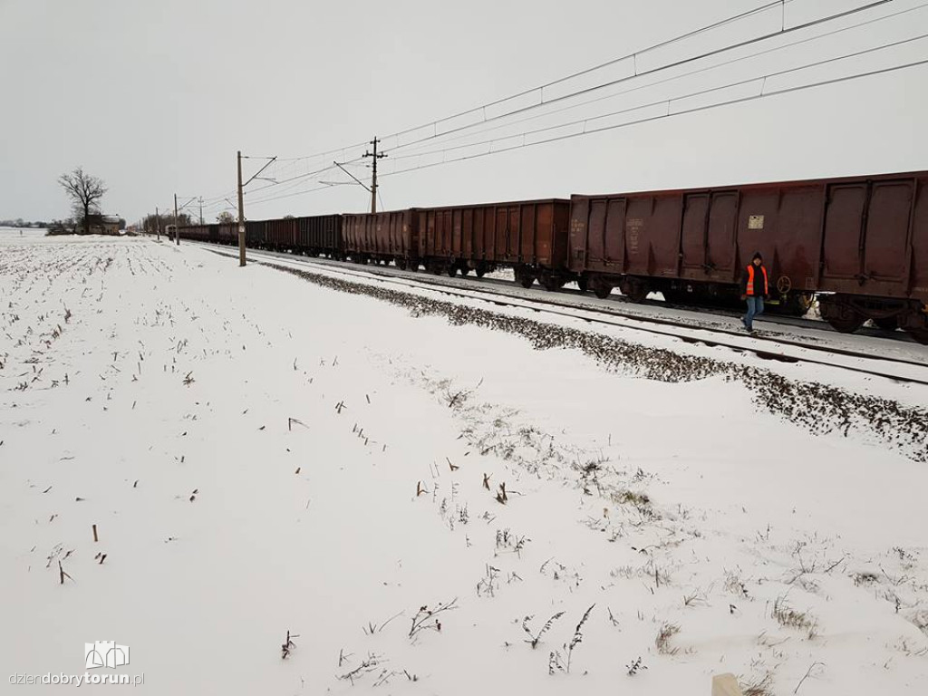 Pod Toruniem pociąg wjechał w koparkę