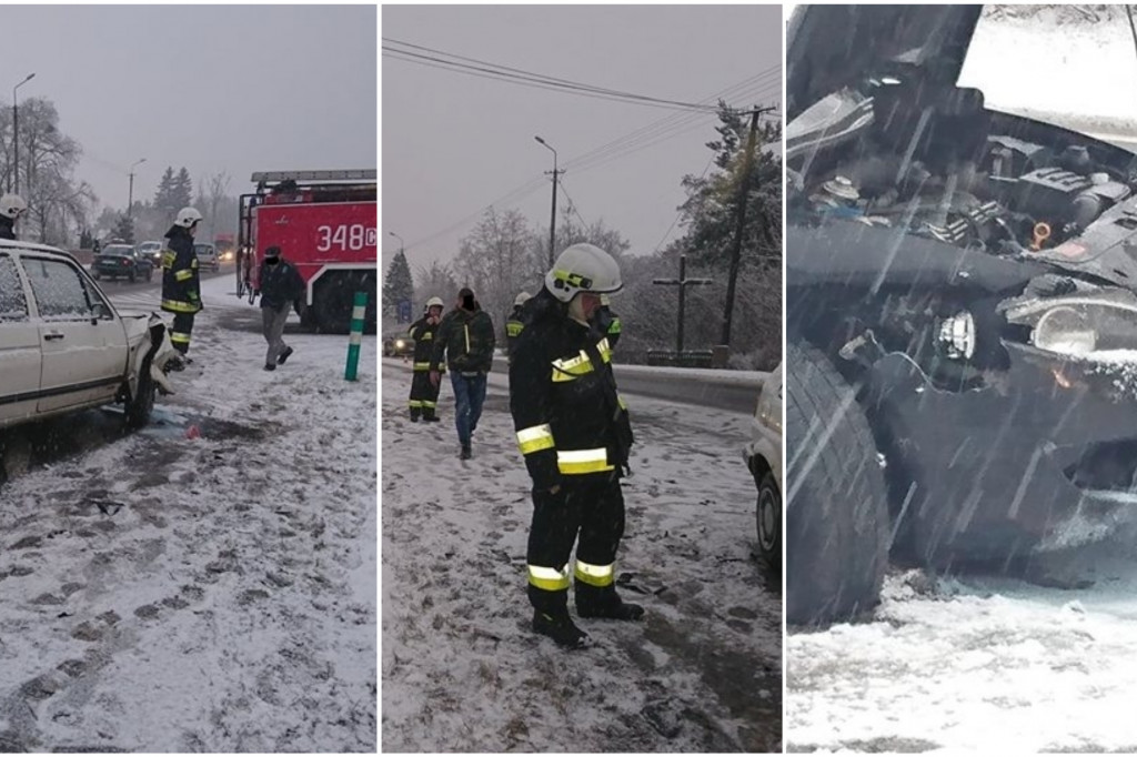 Kolizja dwóch aut na DK80 w Pędzewie