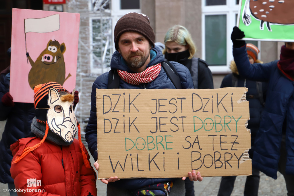 Protest przeciw rzezi dzików