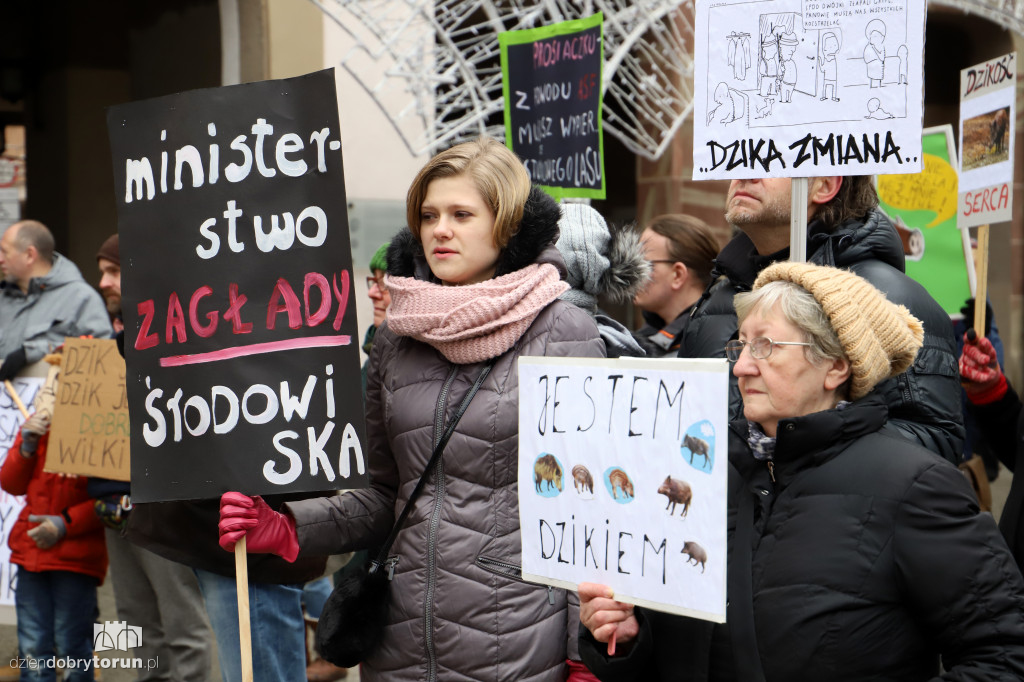 Protest przeciw rzezi dzików
