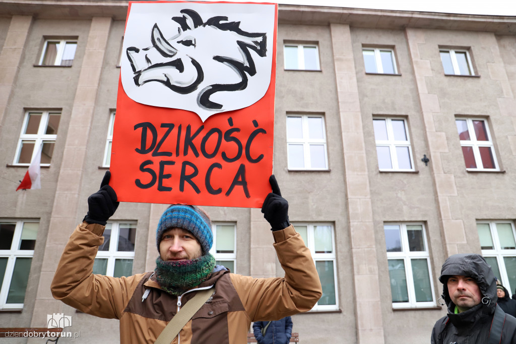 Protest przeciw rzezi dzików
