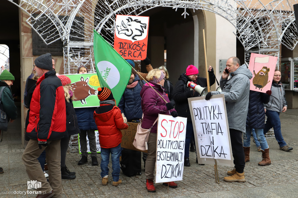 Protest przeciw rzezi dzików
