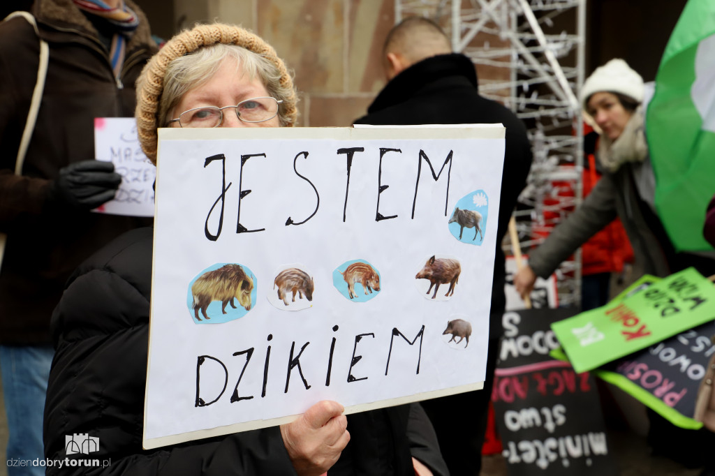 Protest przeciw rzezi dzików