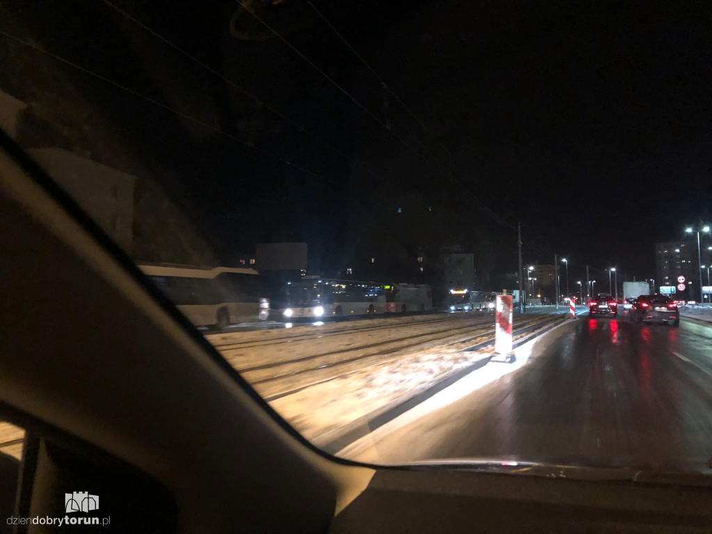 Komunikacyjny paraliż na ulicach Torunia