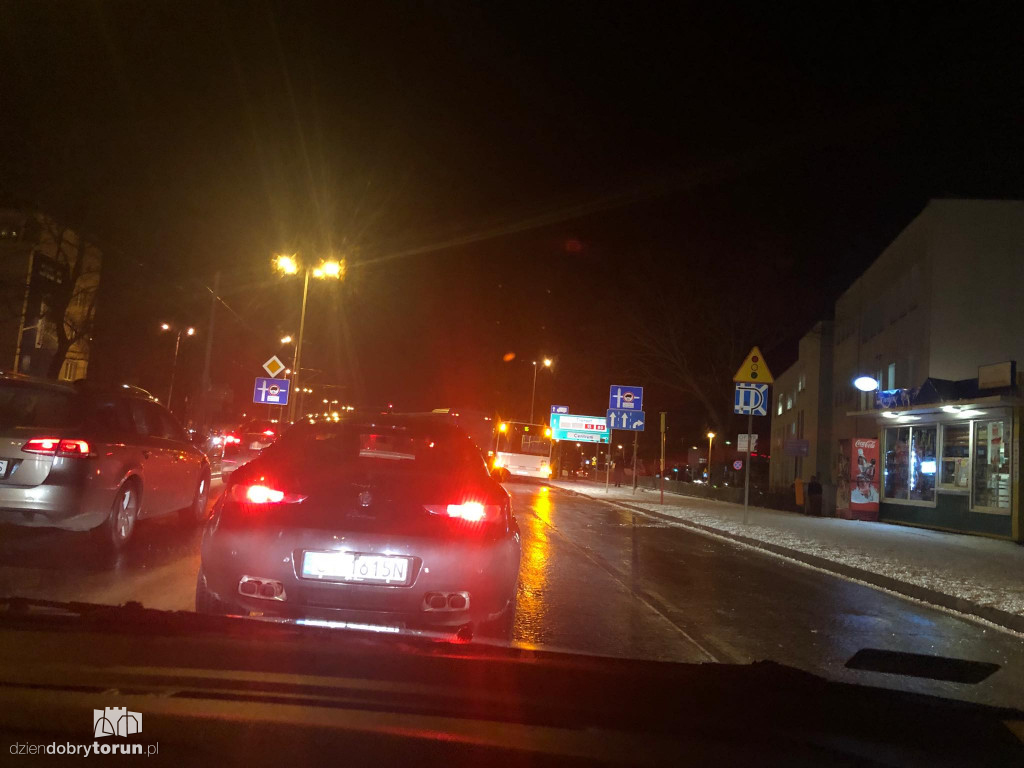 Komunikacyjny paraliż na ulicach Torunia