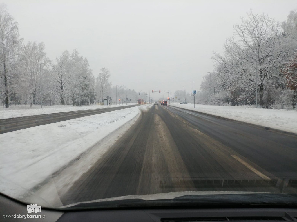 Fatalne warunki na ulicach Torunia i A1