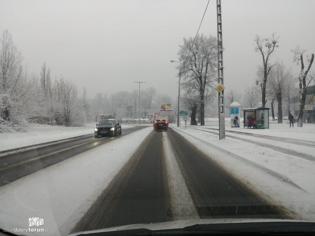 Fatalne warunki na ulicach Torunia i A1