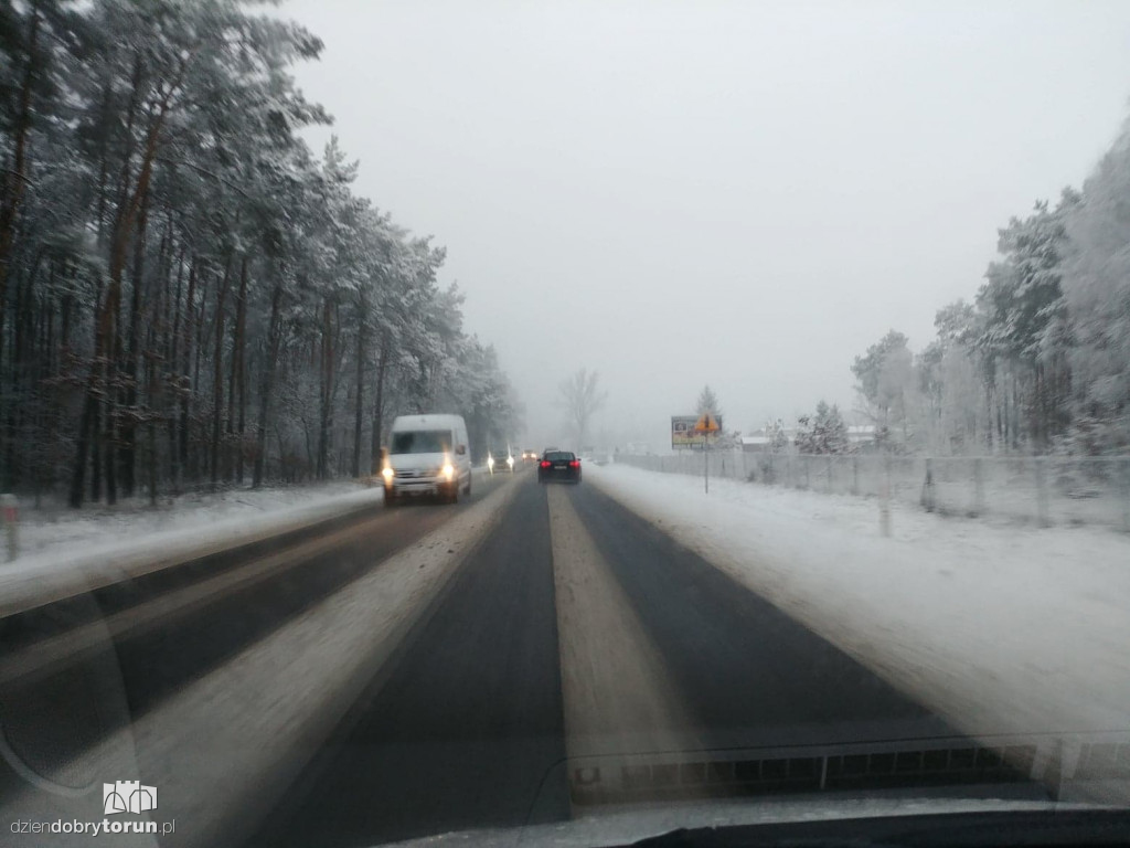 Fatalne warunki na ulicach Torunia i A1