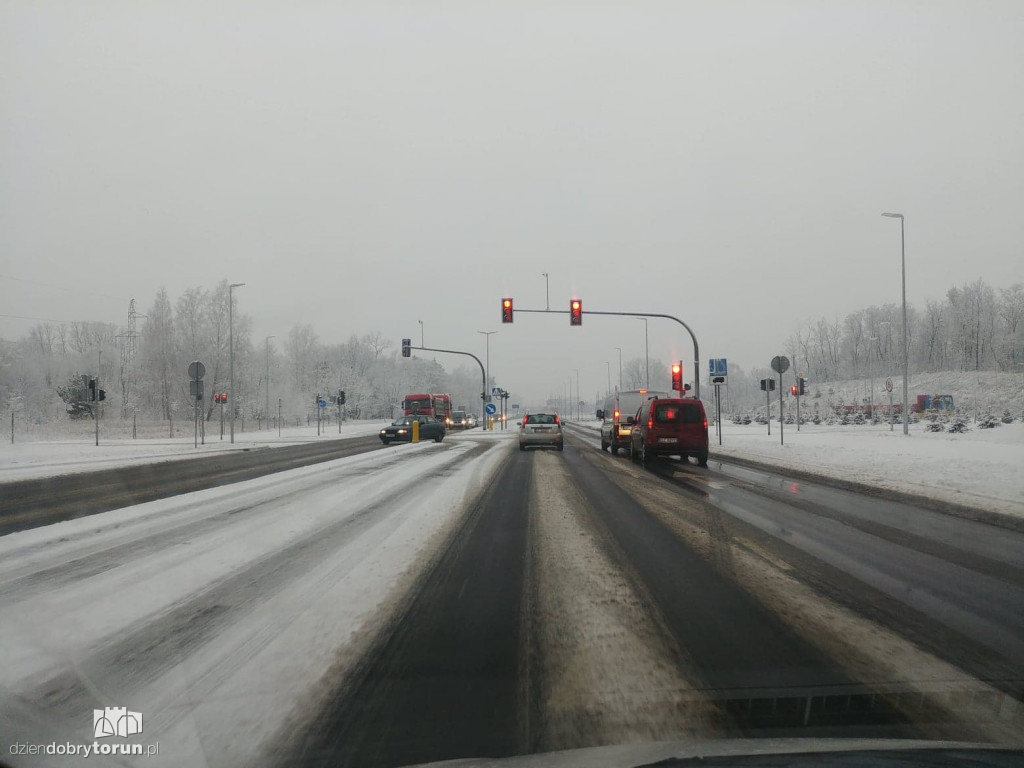 Fatalne warunki na ulicach Torunia i A1
