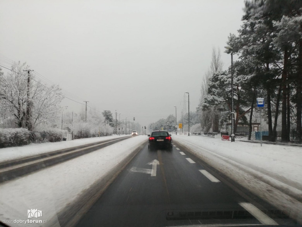 Fatalne warunki na ulicach Torunia i A1