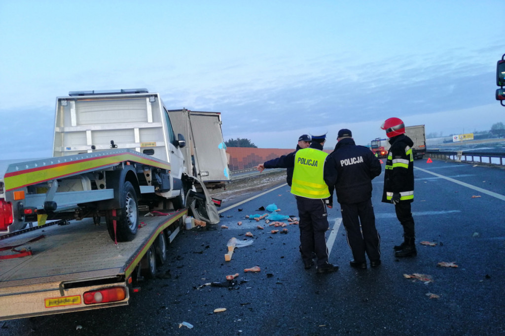 Groźny karambol na autostradzie A1