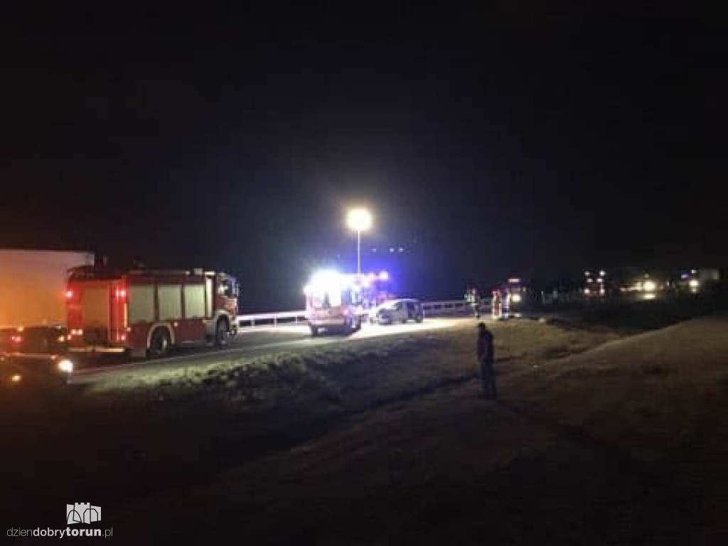 Wypadek samochodów na S10 w Toruniu