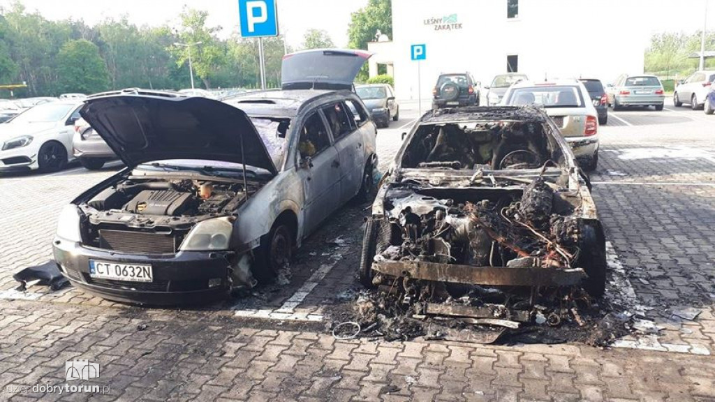 Pożar 7 aut na osiedlu Leśny Zakątek