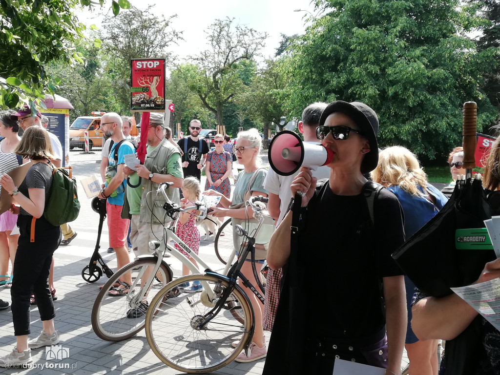 Protest przeciwko wycince drzew na Alei Jana Pawła II