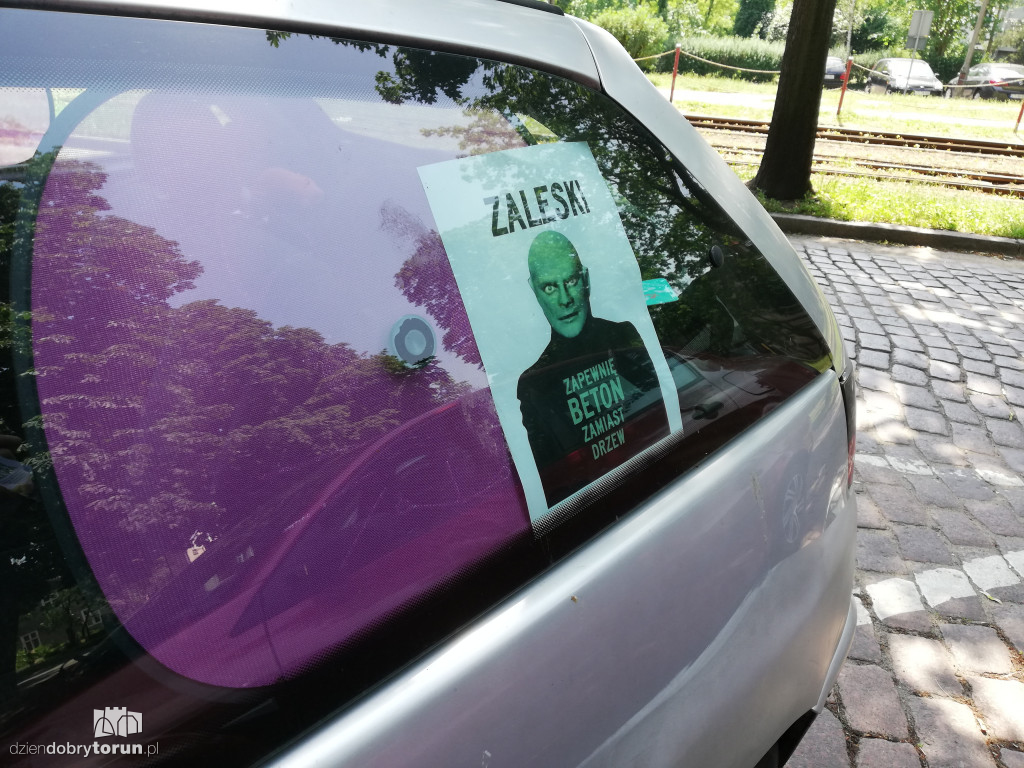 Nietypowe naklejki na jednym z aut