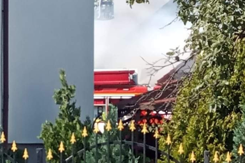 Pożar domu w Łysomicach k. Torunia