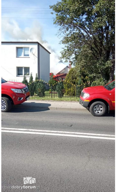 Pożar domu w Łysomicach k. Torunia