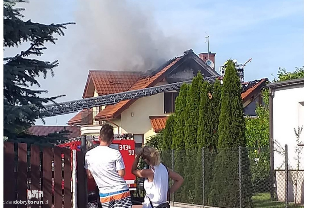 Pożar domu w Łysomicach k. Torunia