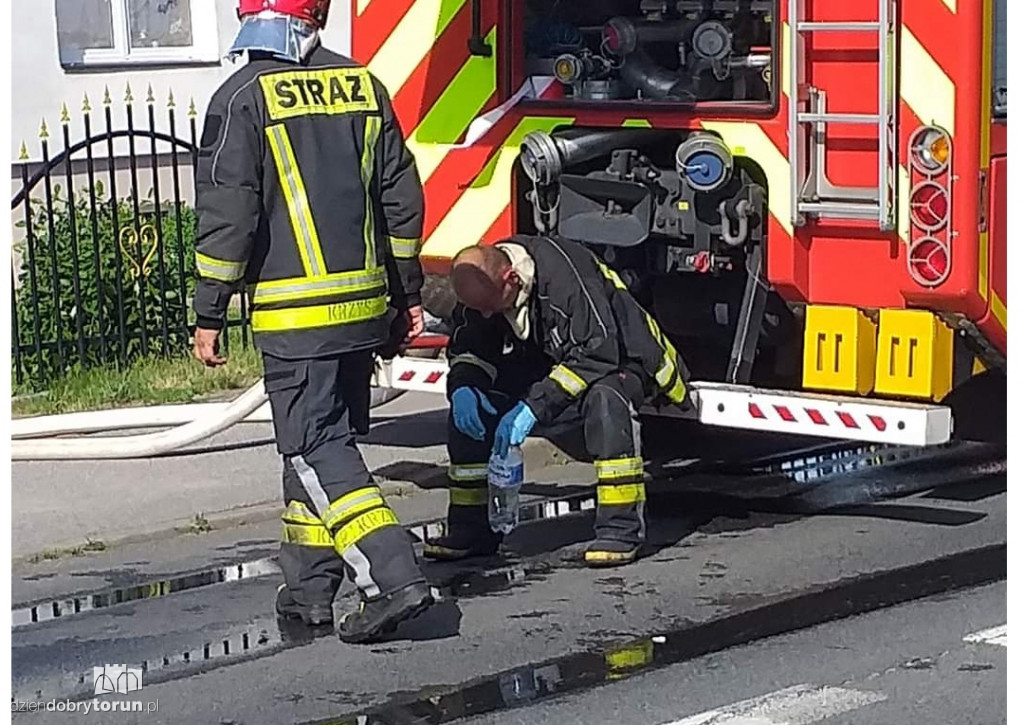 Pożar domu w Łysomicach k. Torunia