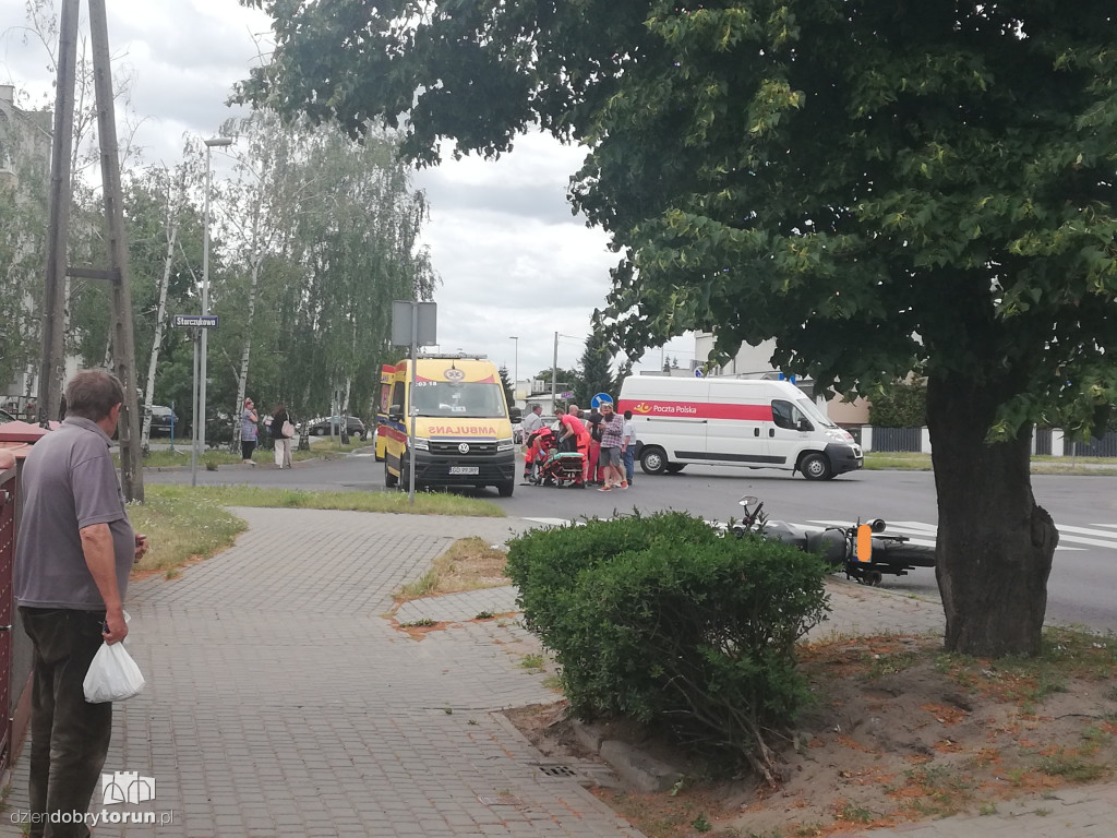 Zderzenie motocyklisty z autem na Wrzosach
