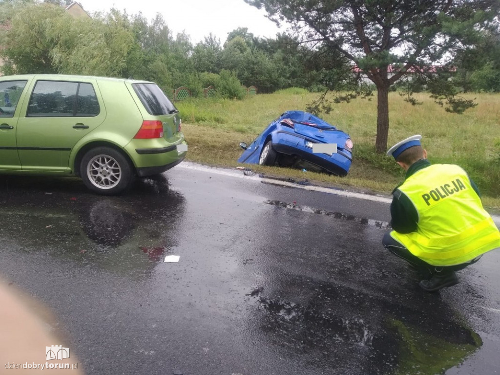 Wypadek w Brzozówce na DK10