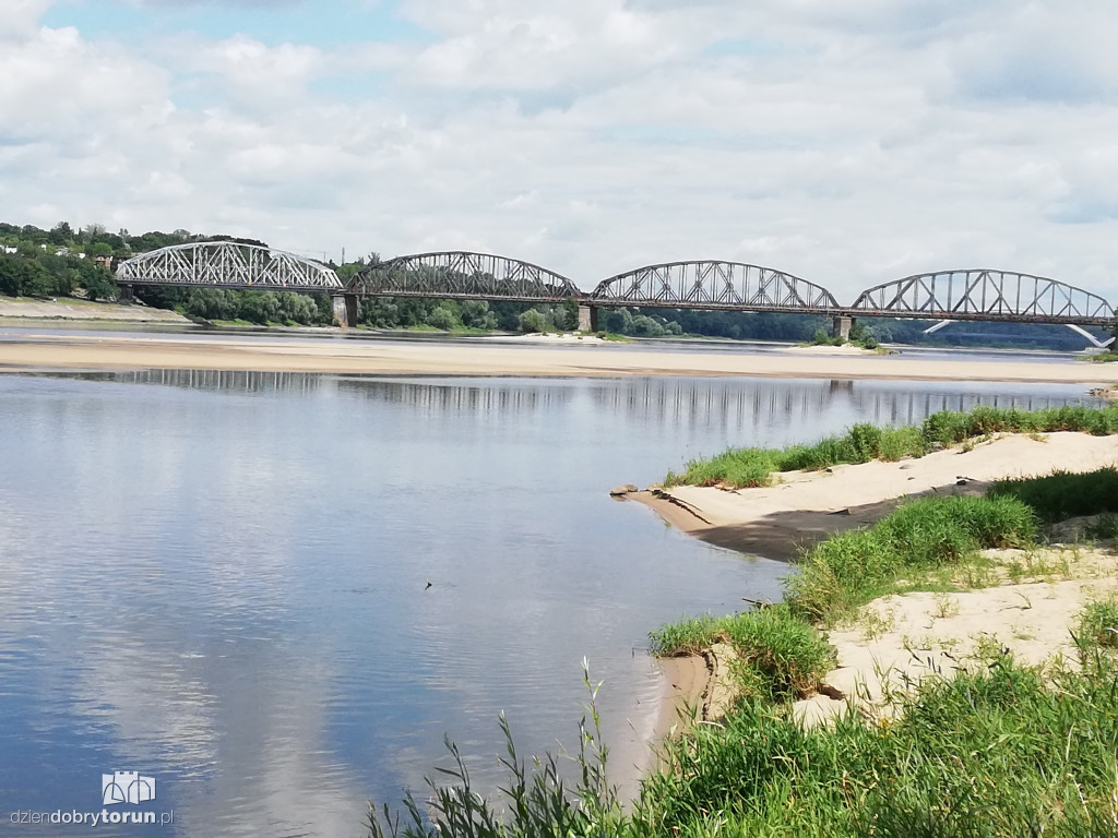 Niski poziom Wisły w Toruniu