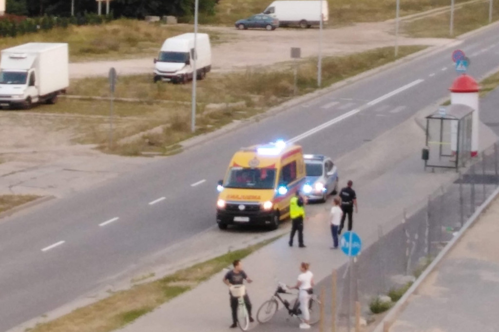 Wypadek z udziałem rowerzysty