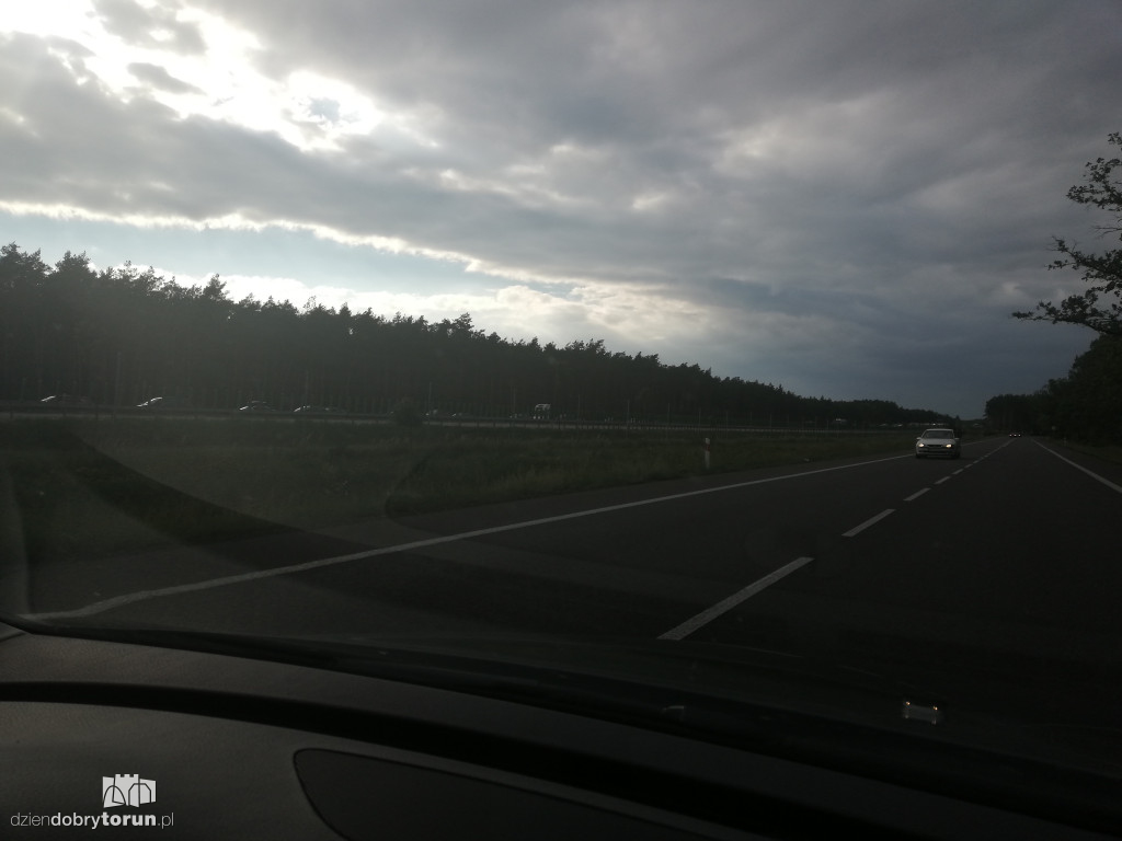Korki na autostradzie i DK91