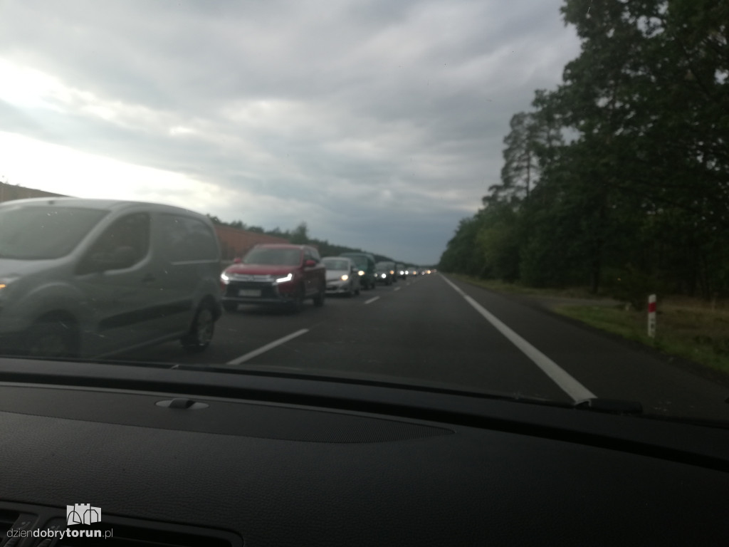 Korki na autostradzie i DK91