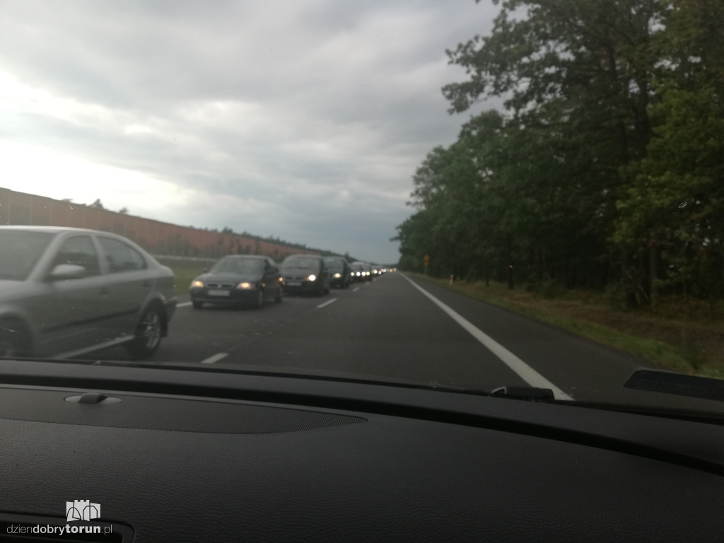 Korki na autostradzie i DK91