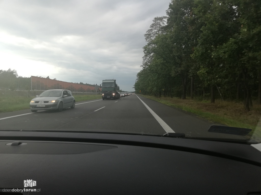 Korki na autostradzie i DK91