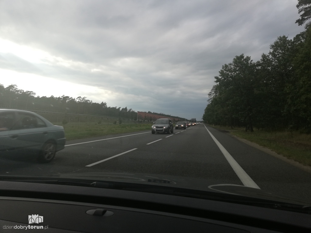 Korki na autostradzie i DK91