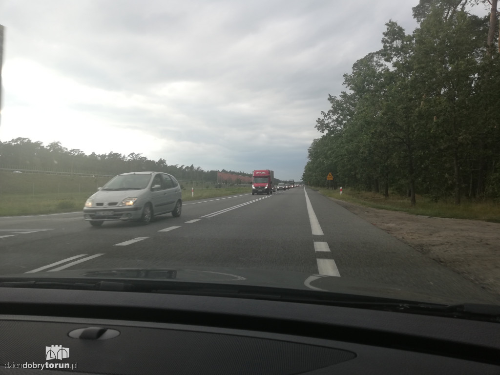 Korki na autostradzie i DK91