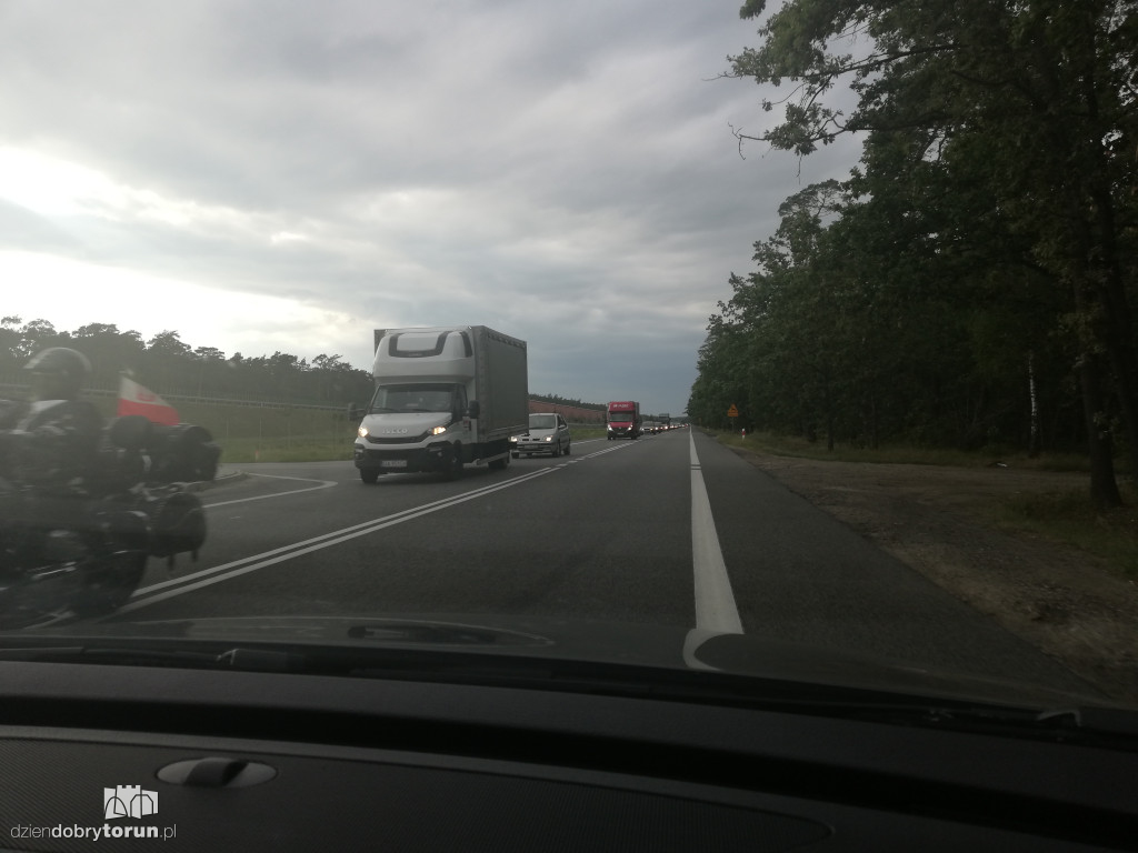 Korki na autostradzie i DK91