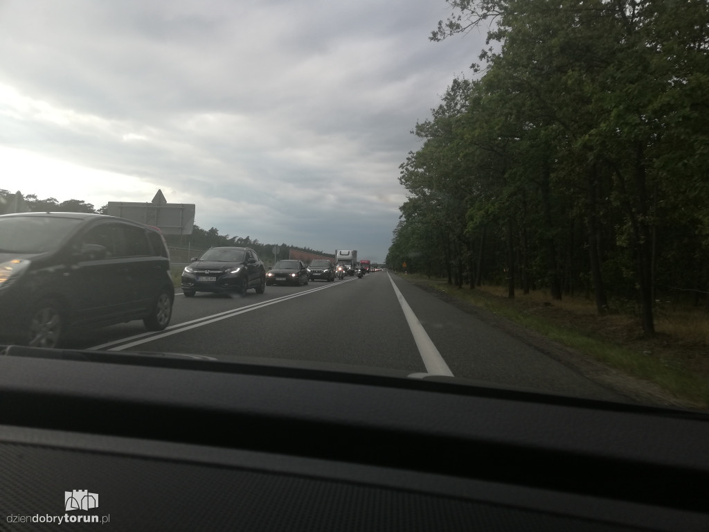Korki na autostradzie i DK91