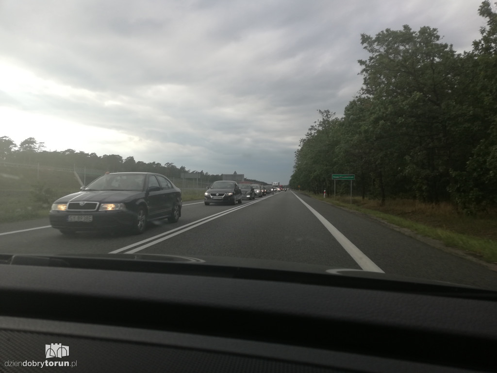 Korki na autostradzie i DK91
