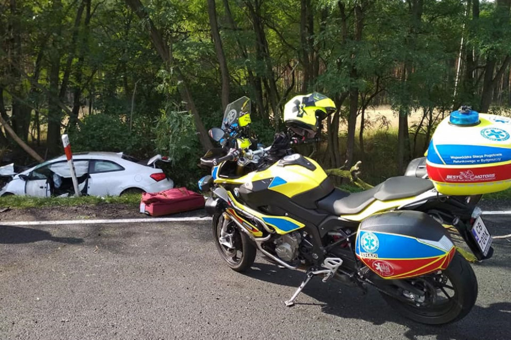 Wypadek na DK10 w Przyłubiu