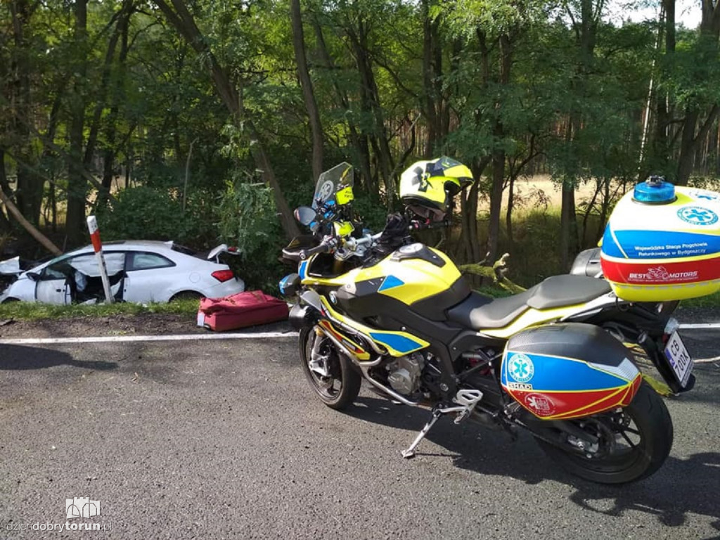 Wypadek na DK10 w Przyłubiu