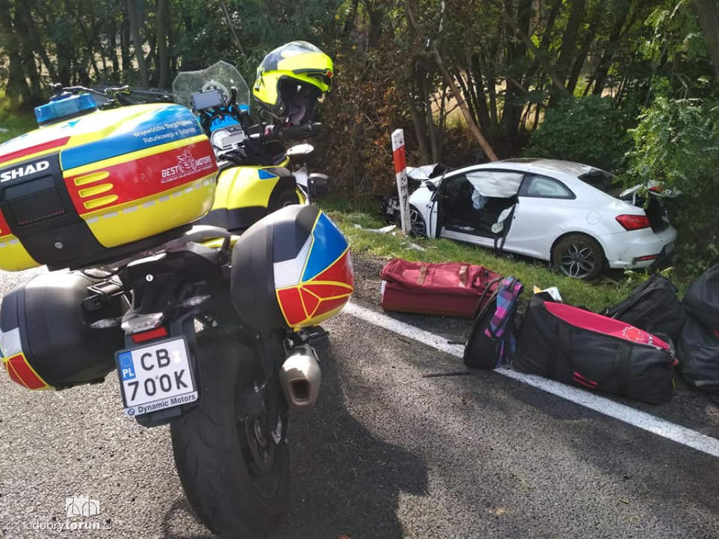 Wypadek na DK10 w Przyłubiu