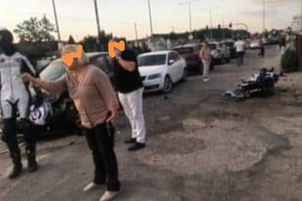 Wypadek z udziałem motocyklisty