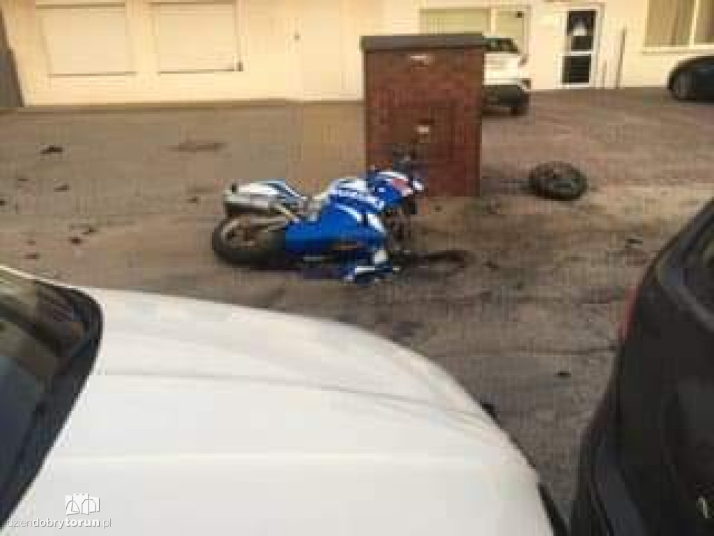 Wypadek z udziałem motocyklisty